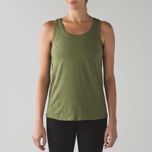 Lululemon love racerback tank top pima cotton 4 in heathered brave olive green